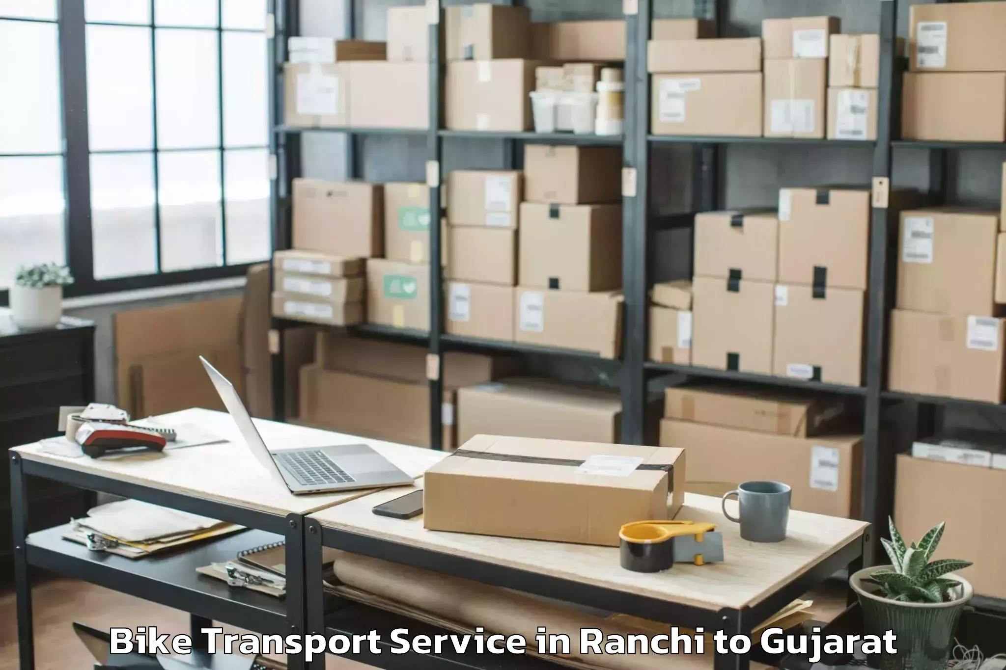 Efficient Ranchi to Gondal Bike Transport